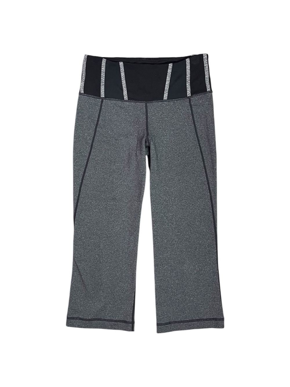 Lululemon Tadasana Slit Crop Pants Women's 6 US Heathered Black Luon